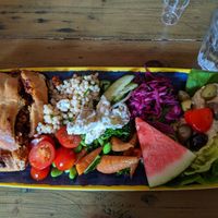 my lunch platter with vegan Nut Wellington at The Sondes Tea House & General Stores in Faversham