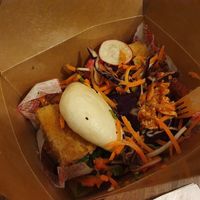 Bao buns with tofu and side of asian slaw at BaoBun Botanic in Belfast