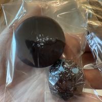 Blueberry lemon (small), and peanut butter (large)  at Grocer's Daughter Chocolate in Empire