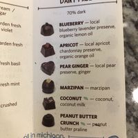 Dairy free menu at Grocer's Daughter Chocolate in Empire