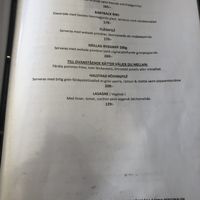 Menu as of May 2019 at Pappa Blå in Borgholm