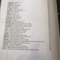 Menu as of May 2019 at Pappa Blå in Borgholm