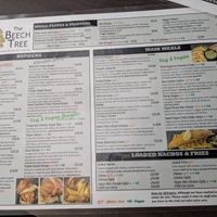 Menu as of September 2025 at The Beech Tree in Glasgow