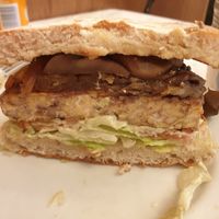 Seitan burger at Hamburgueria do Bairro - Ramalho Ortigão in Lisbon
