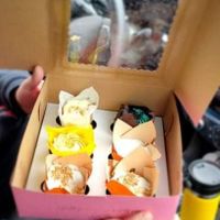 The vegan ones are in the front of the box at Fat Bottomed Girl's in Hot Springs