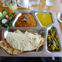 Pumpkin chana thali at Everest Kitchen in Albany