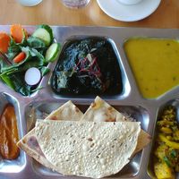 Tofu saag thali at Everest Kitchen in Albany