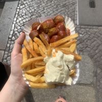 vegan currywurst  at Curry 61 in Berlin