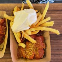 Currywurst & Pommes  at Curry 61 in Berlin