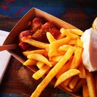 Currywurst at Curry 61 in Berlin