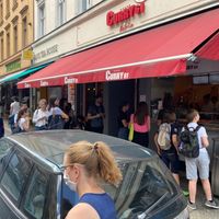 u have to wait in the line a bit but the stuff is fast and friendly  at Curry 61 in Berlin