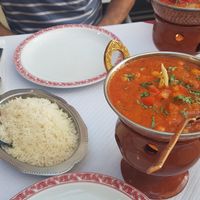 Chana Masala and coconut rice at Natraj Indian Tandoori in Quarteira