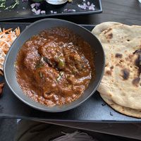 Mushroom curry with roti at Tikka Take in Canberra