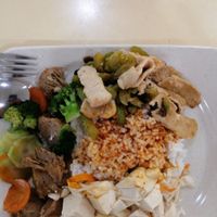 Mixed vegetables rice at Hui Yuan Zhai 慧缘斋 in Central Singapore