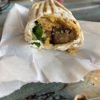 Vegan soyrizo burrito  at City Market Coffee Roasters in Kansas City
