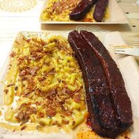 mac and cheese and seitan ribs at Earth's Kitchen  in Birmingham