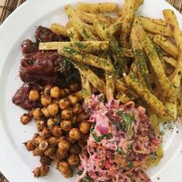 Fries, kaleslaw, chickpeas at Earth's Kitchen  in Birmingham