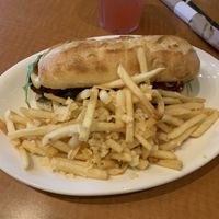 Meatball Marinara Sub and Garlic Parm Fries   at Native Foods in West Los Angeles