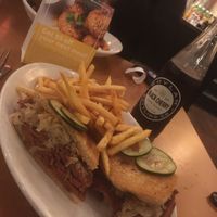 Reuben with seasoned fries, Boylan soda, and extra thousand island! at Native Foods in West Los Angeles