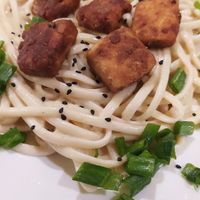 Tallarines a lo Alfredo at Organic Land in Lima