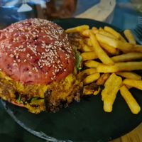 Plantains burger at Morphos in Monteverde