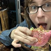 Homemade vegan burger! Amazing!! at Morphos in Monteverde