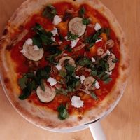 Pizza vegan feta, zucchini, marinated veggies at Havana in Warsaw