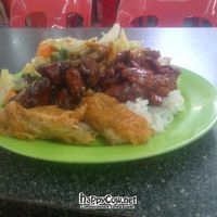 Buffet plate at Le Tian Vegetarian Stall in Kuala Lumpur