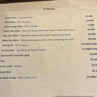 Menu  at An Hy in Hoi An