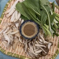 Veggies and mushrooms for the hot pot   at An Hy in Hoi An