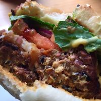 Close-up (to show the yummy layers) 💕 at Plant Cafe & Kitchen - Itaewon in Seoul