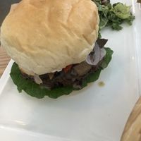 Healthy mushrooms burger. Quiet impressive! Very tasty !  at Plant Cafe & Kitchen - Itaewon in Seoul
