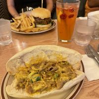 Burger, Fries, Philly Cheesesteak Sandwich and the drink were amazing !  at Plant Cafe & Kitchen - Itaewon in Seoul