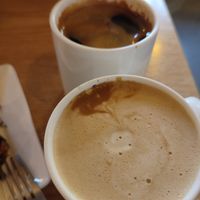 Caffe latte and americano at Plant Cafe & Kitchen - Itaewon in Seoul