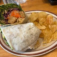 The new menu item- fresh tempeh peanut crunch wrap  at Plant Cafe & Kitchen - Itaewon in Seoul