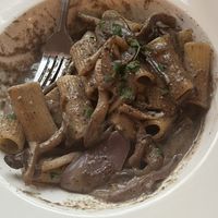 Half-eaten truffle mushroom pasta, it smelled so good that I forgot to take a picture before I started eating. Absolutely fantastic dish.  at Plant Cafe & Kitchen - Itaewon in Seoul