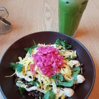 Lentil bowl and green juice at Plant Cafe & Kitchen - Itaewon in Seoul