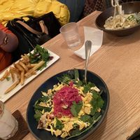 Plant cheeseburger, lentil bowl, creamy fettuccine at Plant Cafe & Kitchen - Itaewon in Seoul