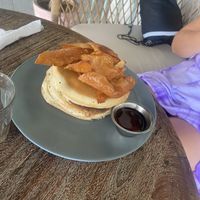 Bacon 🥓 Pancakes   at The Sloth in Canggu