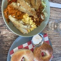 Coop Salad and two plain bagels 🥯   at The Sloth in Canggu