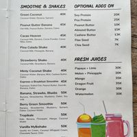 Last 2 pages of the menu (cuz review capped me at 9!)  at The Sloth in Canggu