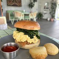 Breakfast bagel   at The Sloth in Canggu