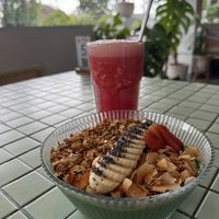 Smoothiebowl & juice  at The Sloth in Canggu