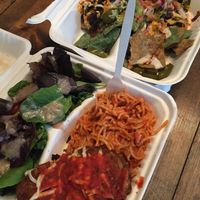 Vegan Chikn Parm and Vegan Nachos!!!! at Golden Mean in Santa Monica