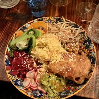 Buddha bowl with tempura tofu   at Urban Garden in Bournemouth