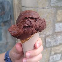 chocolate and ginger ice cream at Two Islands Ice Cream in Abersoch