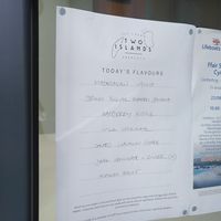 ice cream menu at Two Islands Ice Cream in Abersoch