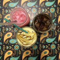 Clockwise from left: Fizzy happy Bandung ,sosro teh, avocado swirl gula Melaka at Warung Ijo in Central Singapore