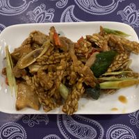 Tempeh with Omnipork strip  at Warung Ijo in Central Singapore