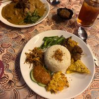 Satay and Nasi Lemak   at Warung Ijo in Central Singapore